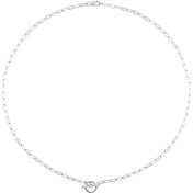 Sterling Silver .04 CTW Natural Diamond Toggle 16" Necklace