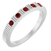 Sterling Silver Natural Mozambique Garnet Stackable Ring