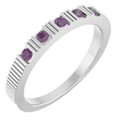Platinum Lab-Grown Alexandrite Stackable Ring