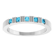 Sterling Silver Natural Aquamarine Stackable Ring