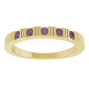 14K Yellow Natural Alexandrite Stackable Ring