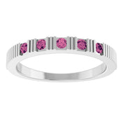 Sterling Silver Natural Pink Tourmaline Stackable Ring