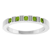 14K White Natural Peridot Stackable Ring