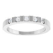 Platinum Natural White Sapphire Stackable Ring
