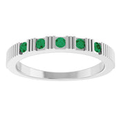 Platinum Natural Emerald Stackable Ring