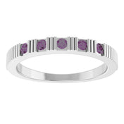 14K White Natural Alexandrite Stackable Ring