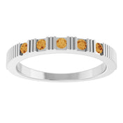 14K White Natural Citrine Stackable Ring