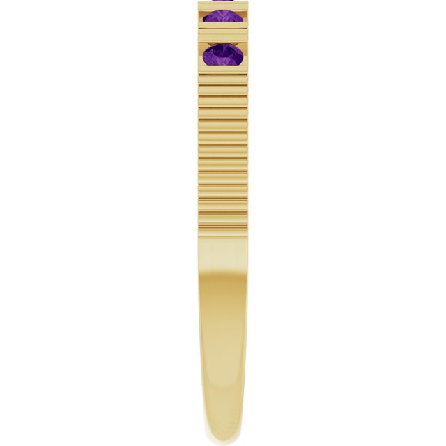 14K Yellow Natural Amethyst Stackable Ring