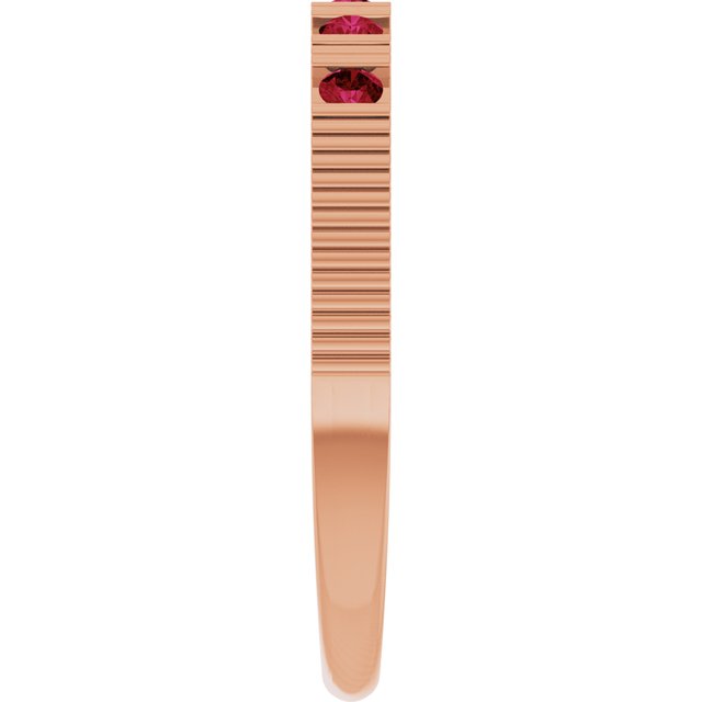 14K Rose Natural Ruby Stackable Ring
