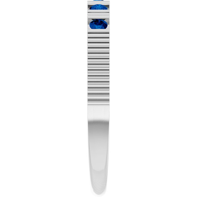 Platinum Lab-Grown Blue Sapphire Stackable Ring