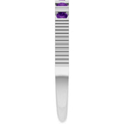 14K White Natural Amethyst Stackable Ring