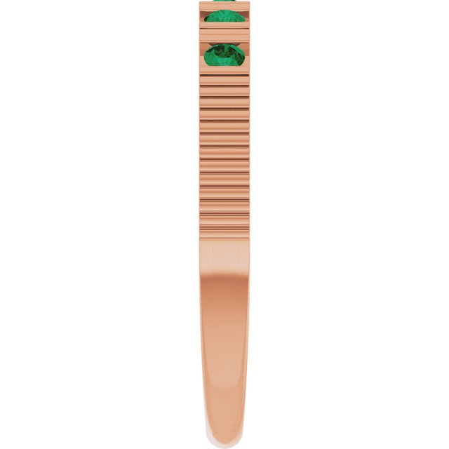 14K Rose Lab-Grown Emerald Stackable Ring