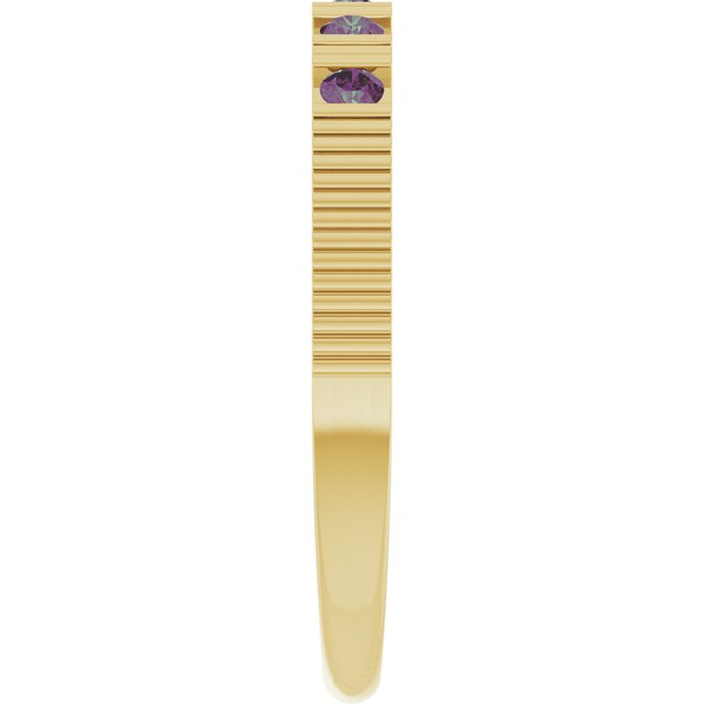 14K Yellow Natural Alexandrite Stackable Ring