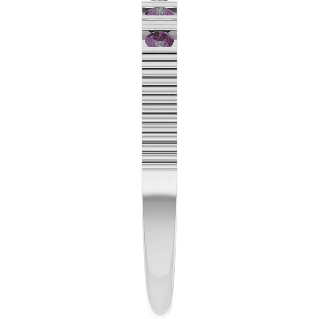 Platinum Natural Alexandrite Stackable Ring