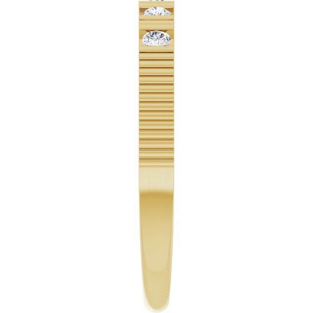 14K Yellow Natural White Sapphire Stackable Ring
