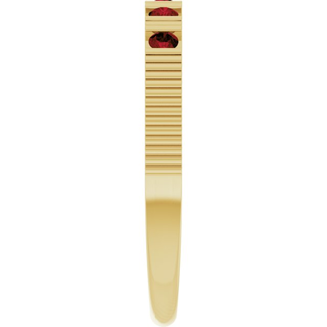 14K Yellow Natural Mozambique Garnet Stackable Ring