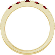 14K Yellow Natural Mozambique Garnet Stackable Ring