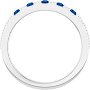Sterling Silver Natural Blue Sapphire Stackable Ring