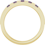 14K Yellow Lab-Grown Alexandrite Stackable Ring