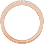 14K Rose Natural White Sapphire Stackable Ring