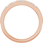14K Rose Natural White Sapphire Stackable Ring