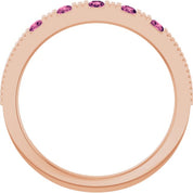 14K Rose Natural Pink Tourmaline Stackable Ring