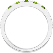 Sterling Silver Natural Peridot Stackable Ring