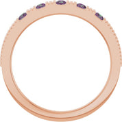 14K Rose Natural Alexandrite Stackable Ring