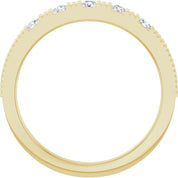14K Yellow Natural White Sapphire Stackable Ring
