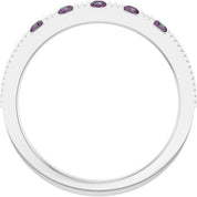 Platinum Natural Alexandrite Stackable Ring