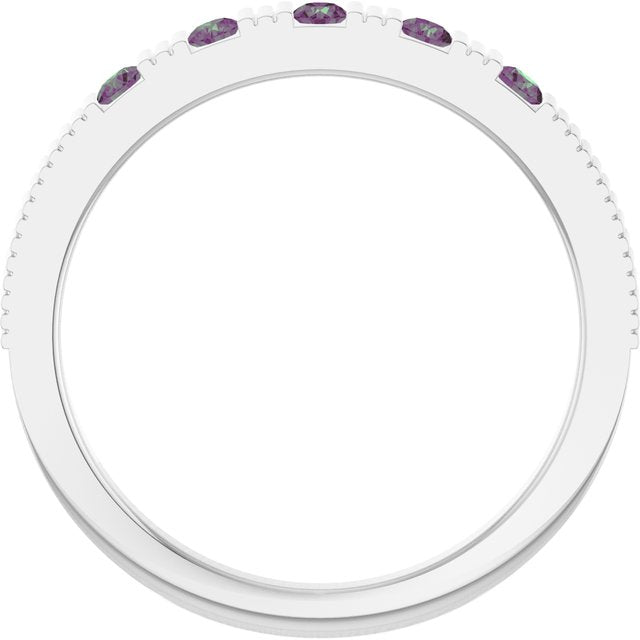 Platinum Natural Alexandrite Stackable Ring