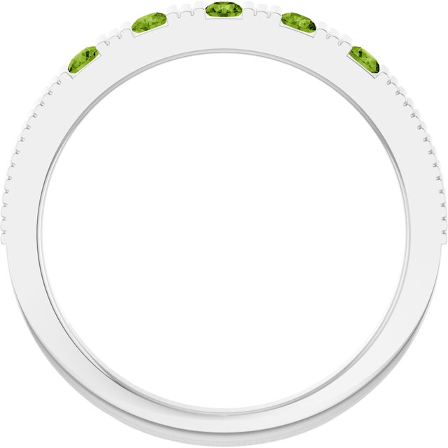 Platinum Natural Peridot Stackable Ring