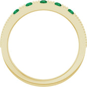 14K Yellow Lab-Grown Emerald Stackable Ring