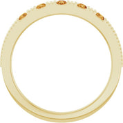 14K Yellow Natural Citrine Stackable Ring