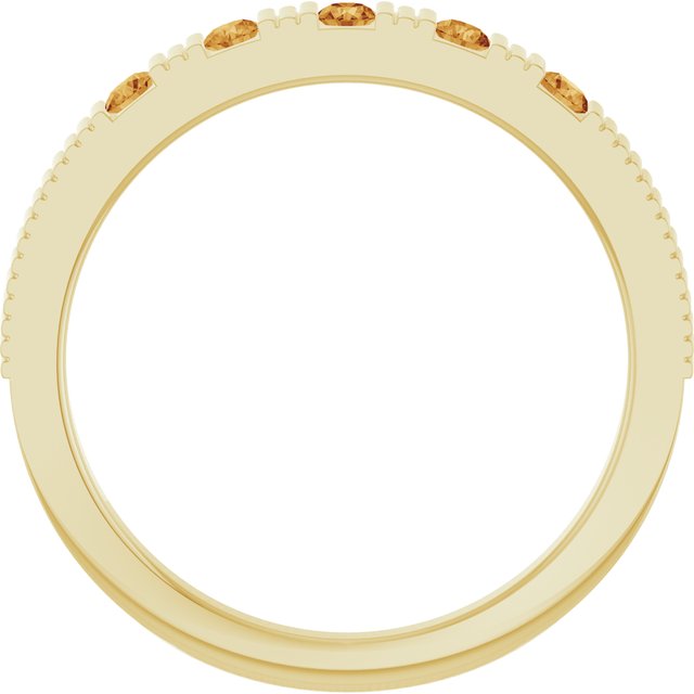 14K Yellow Natural Citrine Stackable Ring