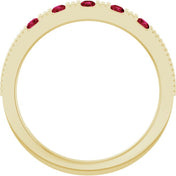 14K Yellow Natural Ruby Stackable Ring