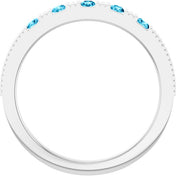 Sterling Silver Natural Aquamarine Stackable Ring
