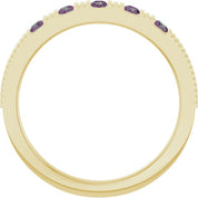 14K Yellow Natural Alexandrite Stackable Ring