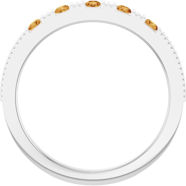 Sterling Silver Natural Citrine Stackable Ring