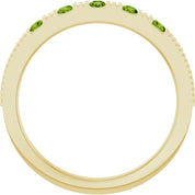 14K Yellow Natural Peridot Stackable Ring