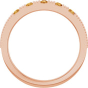 14K Rose Natural Citrine Stackable Ring
