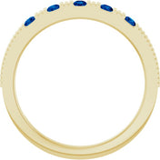 14K Yellow Lab-Grown Blue Sapphire Stackable Ring