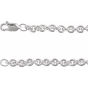 Sterling Silver 4 mm Cable 18" Chain