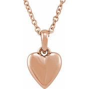 14K Rose Youth Heart 15" Necklace