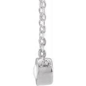 Sterling Silver Cabochon Natural Rainbow Moonstone Bezel-Set 18" Necklace