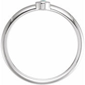 Sterling Silver Cabochon Natural White Opal Stackable Ring