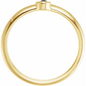 14K Yellow Cabochon Natural Black Onyx Stackable Ring