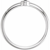 Platinum Cabochon Natural Black Onyx Stackable Ring