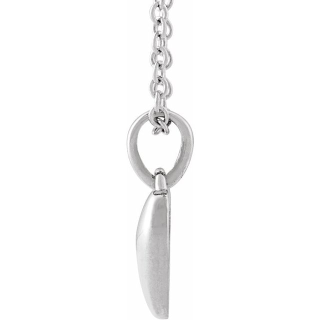 Platinum Puffed Heart 16-18" Necklace