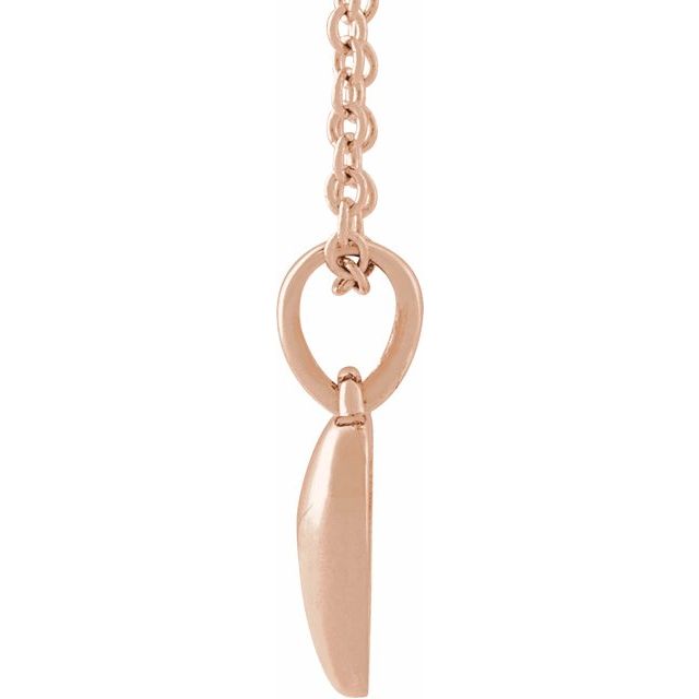 14K Rose Puffed Heart 16-18" Necklace